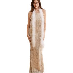 2 Yards 30g Fluffy Marabou Feather Boa for DIY Craft Sewing Trim Home Wedding Party Decoration-White