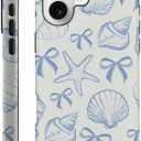 DAIZAG Case Compatible with iPhone 17,Fit Shockproof Cover for Women Girls,Blue Seashell Bow