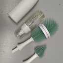 Momcozy Bottle Brush Kit Pro, Innovative Push-Press Design for Deep Cleaning - Bottle Cleaner Brush for Bottle/Breast Pumps/Nipple - Clog-Free Brush & Foam-Generating Design for Better Cleaning, Green