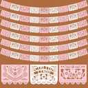 TaoBary 5 Pack Pink and White Papel Picado Baby Shower Party Decorations  Feet Cielito Lindo Baby Shower Party Banners Cinco De Mayo Papel Picado Fiesta Banner for Mexican Wedding Birthday