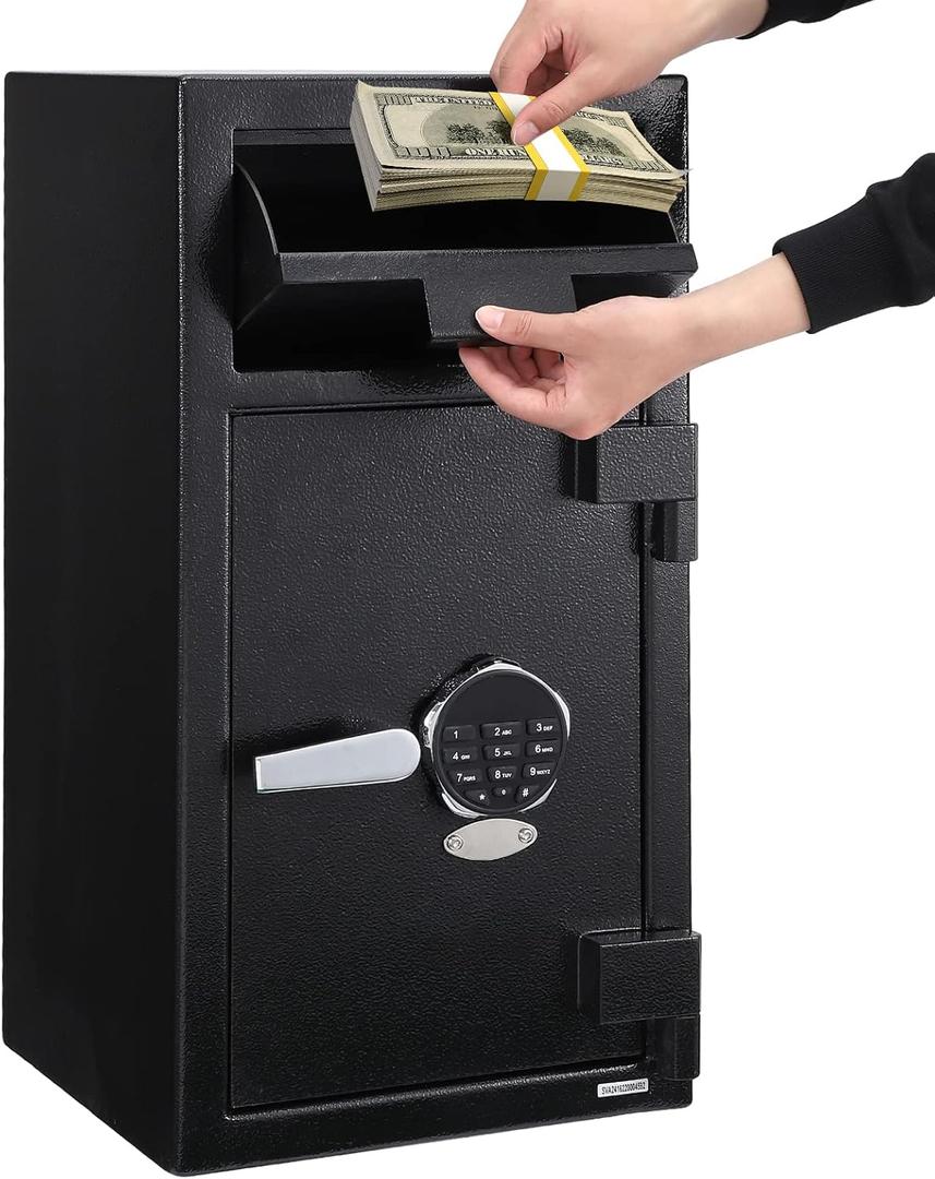 GarveeTech Fireproof Depository Safe with Drop Slot, Electronic Anti-Theft Drop Safe for Business with Programmable Numeric Keypad Lock and Spare Keys, Cash Drop Safe Box for Office Home Retail Store (16.73"D x 15.35"W x 29.53"H)
