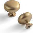 Set of 6 Elegant Champagne Bronze Cabinet Knobs - Classic Round Kitchen Hardware, Contemporary Drawer Pulls Sleek Dresser Handles