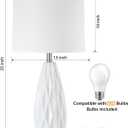 25'' Table Lamp White Table Lamps Modern Ceramic Lamps for Night Stand - Dimmable Bedside Lamps for Nightstand, Bedroom Lamp for Living Room Desk End Table Office Guest Room