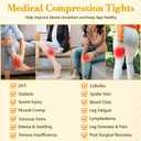 Medical Compression Tights Women, 20-30 mmHg Graduated Compression Pantyhose Men, Footless Compression Stockings, High Waist Compression Leggings, Support Hose for Varicose Veins, Edema, Dvt, M