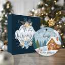 5 x Family Ornament 2025, Cozy Home Predent for Family, New Homeowners, Friends & Loved Ones - Theres No Place Like Home, White Elephant Gift Ornament, Housewarming Gift