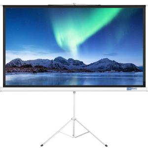 Projector Screen with Stand 108-INCH Indoor Outdoor 16:9 1.2 Gain PVC Movie Projection Screen 4K 8K 3D Ultra HD HDR Wrinkle-Free Design for Home Theater Movie Theatre Cinema Office Game