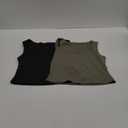 2 Pack Women's Square Neck Tank Tops Double Layer Slim Fit Basic Crop Tank Top Sexy Going Out Tops Camisole (Black, Green)