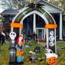 10FT Halloween Inflatable - Giant Halloween Inflatable Archway with Skeleton and Dog - Halloween Arch Blow Up with Built-in LED Lights for Outdoor Yard Garden Lawn Decor