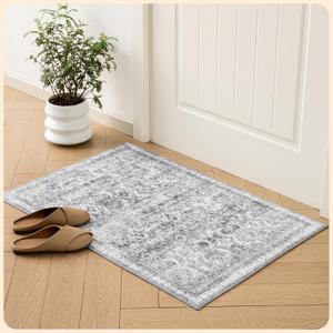 Istana 2x3 Area Rug - Light Grey Boho Rugs for Living Room 2x3 - Foldable Small Rugs for Bedroom - Stain Resistant Washable Rug Non Slip - Eco-Friendly Area Rugs Indoor
