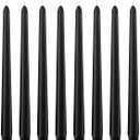 Set of 8 10 Inch Black Taper Candles, Dripless Unscented Skinny 0.76 Inch Base Candlesticks for Halloween Home Party Dinner Table Decoration