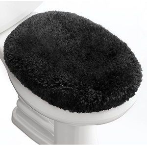 Baahrnom Luxury Soft Microfiber Toilet Lid Cover Machine Washable Solid Toilet Seat Cover 17.5" x 15" Adjustable Rubber Backing Fits Most 1617.5" L x 1416" W Round Oblong and Elongated Toilet Seat