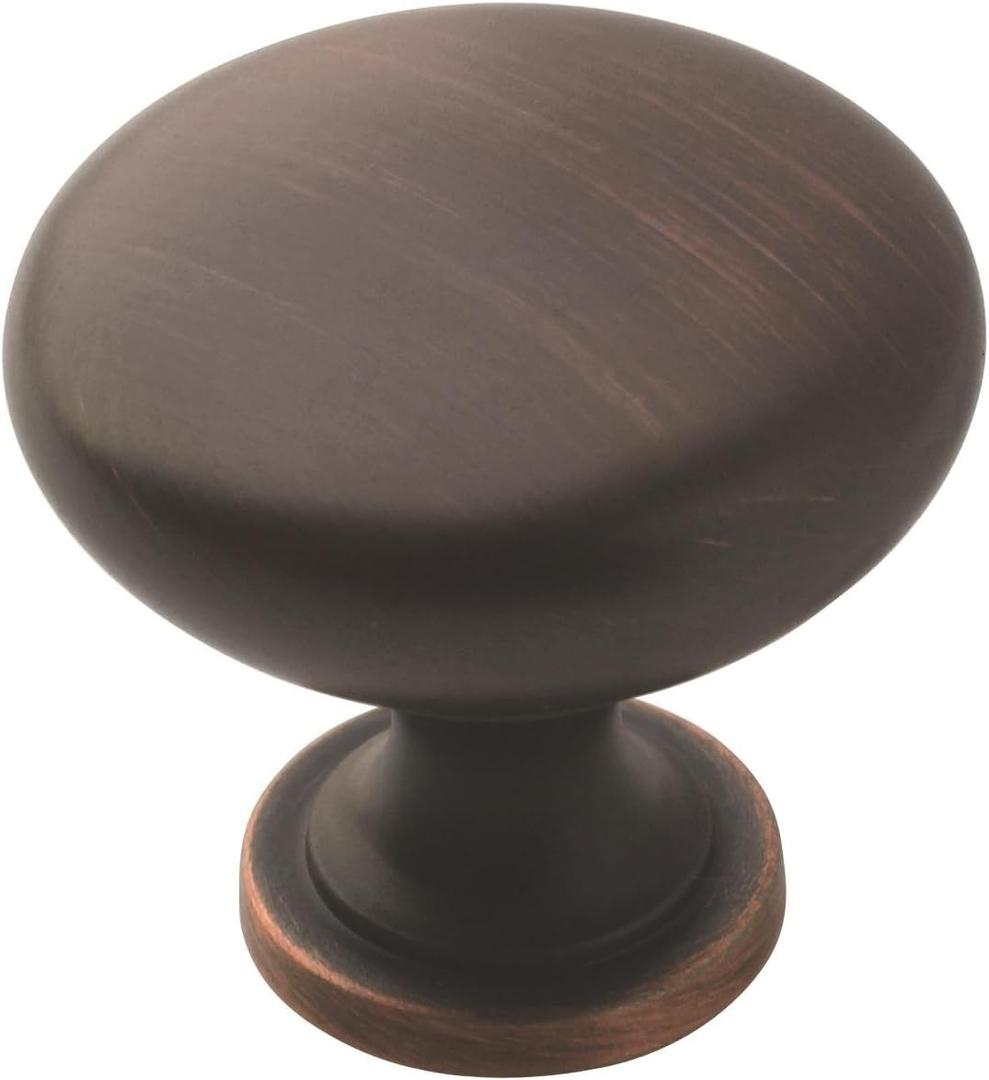 Amerock | Cabinet Knob | Oil Rubbed Bronze | 1-1/4 inch (32 mm) Diameter | Edona | 25 Pack | Drawer Knob | Cabinet Hardware