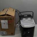 EUHOMY Nugget Ice Maker Countertop with Handle, Ready in 6 Mins, 34lbs Per Day, Removable Top Cover, Auto-Cleaning, Portable Sonic Ice Maker with Basket and Scoop, for Home/Party/RV/Camping (Black)