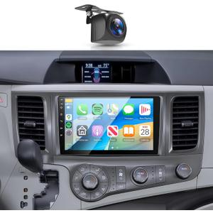 Car Stereo for Toyota Sienna 2010-20148Core 6+128G Wireless Carplay Android Auto,9 inch 1280 * 720P IPS Touch Screen Radio,Android/GPS/5G WiFi/32EQ DSP Audio/Bluetooth5.0/SWC/Backup Camera