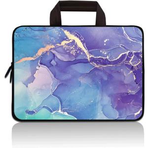 Universal 7-9 inch Tablet Sleeve Ultra-Portable, Neoprene Carrying Sleeve Case Bag Compatible with 7" 8" 8.5" 8.9" 9" Apple iPad mini, Samsung, Google, HP, Acer(Purple Blue Marble)