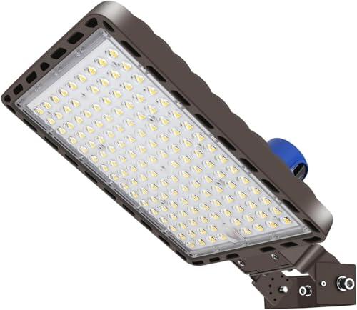 Juyace 350W LED Parking Lot Light Stadium Flood Lights Trunnion Bracket Yoke Wall Mount Dusk to Dawn Outdoor Lighting Exterior Commercial Outside IP65 Waterproof 100-277V Security Area