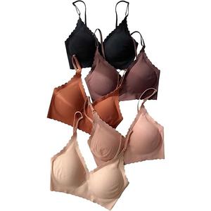 Women's Seamless Padded Bralettes Pack Wireless Everyday Bras, Size M