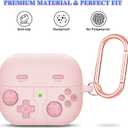 OneNine Compatible with Samsung Galaxy Buds 3 Pro Case, Silicone Case for Samsung Galaxy Buds 3/3 Pro, Wireless Bluetooth Headphones Protective Case with Keychain, Headphone Accessories (Pink)