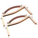 uxcell Metal Purse Frames 2 Pcs Kiss Lock Clasp Frame Clutch Frame with Rubber Handle for Coin Purse Handbag Making DIY Craft, Gold