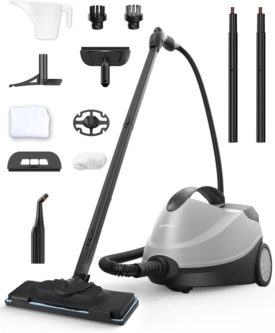 Steam Cleaner, Fast 50S Heat-Up Refill Anytime,293F 58 PSI Powerful Multipurpose Handheld Steam Mop for Home Use with 50.7Oz Capacity,Steamer for Carpets,Floors,Cars,Tiles, Crack Cleaning,6M Cord