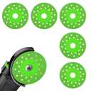 5pcs Glass Cutting Discs & 5pcs Gaskets, Manganese Steel Ceramic Diamond Cutting Blade for 4 Inch Angle Grinder Rock Grinding Disc for Glass Ceramic Jade Crystal Tile (Green)