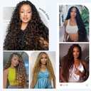 Human Braiding Hair for Boho Braids,150g 14 Inch 3 Bundles Ombre Deep Water Wave Bulk Boho Curly Human Hair Bundle for Braiding,1b/30 Highlight No Weft Wet and Wavy Knotless Braiding Hair Extensions
