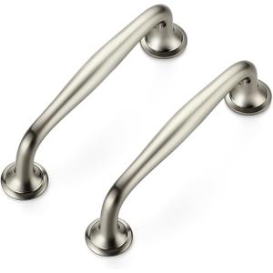 Ravinte 20 Pack 3-3/4 Inch Brushed Nickel Kitchen Cabinet Handles Solid Zinc Alloy Cabinet Pulls Cupboard & Drawer Handles 3-3/4 inches Hole Center, Brushed Nickel, 20