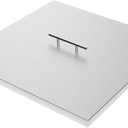 AJinTeby Fire Pit Lid Fits 18 Square Burner Pan, 21" x 21" Stainless Steel Fire Pit Burner Cover, Fire Pit Cover Rectangular Burner Pan