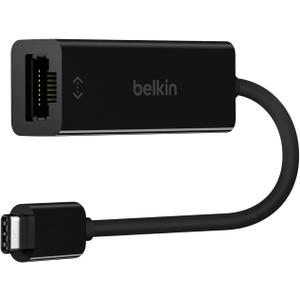 Belkin USB-C to Ethernet Adapter, Gigabit Ethernet Port Compatible w/ USB-C Devices, USB-C to Ethernet Cable for MacBook Pro & Dell XPS 13 Laptops, Ethernet USB-C Hub, Ethernet USB-C Adapter - Black