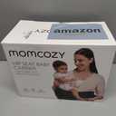 Momcozy Hip Seat Baby Carrier - Adjustable Waistband with Original 3D Belly Protector, Ergonomic Carrier with Various Pockets for Newborns & Toddlers up to 45lbs (Black, Medium)