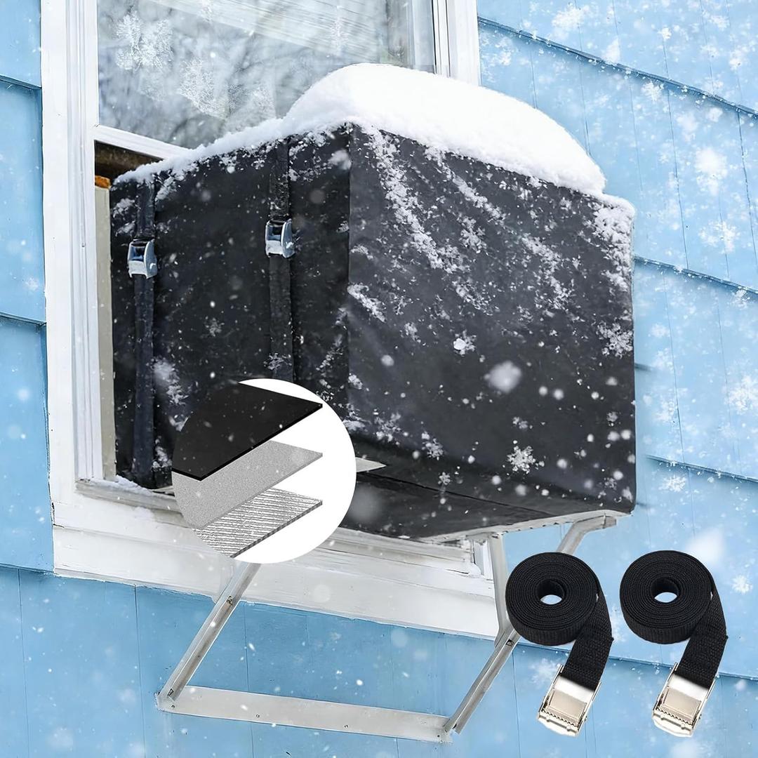 Winter Window Air Conditioner Cover Waterproof for Outside Unit,Freeze Protection Cover for Outdoor Window AC Insulation with 3 Layers, Dust-Proof Waterproof AC Unit Defender,21W*16D*15H