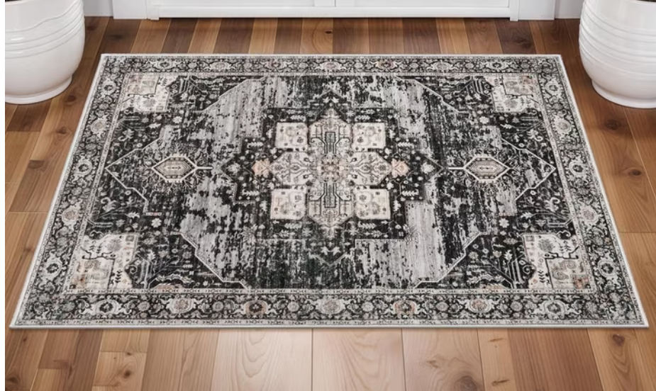 RUUGME Washable 2x3 Area Rugs - Large Boho Rugs for Living Room Stain Resistant Carpet Vintage Tribal Rugs for Bedroom Kitchen Bathroom with Non Slip Backing Home Decor Floor Decoration Mat 2x3 Brick