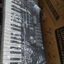 61 Key Portable Electronic Keyboard Piano w/Lighted Full Size Keys, LCD, Headphones, X-Stand, Stool, Music Rest, Microphone, Note Stickers, Built-In Speakers,3 Teaching Modes