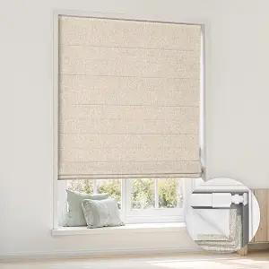 LazBlinds No Drill Cordless Roman Shades, 34'' W x 64'' H, Beige
