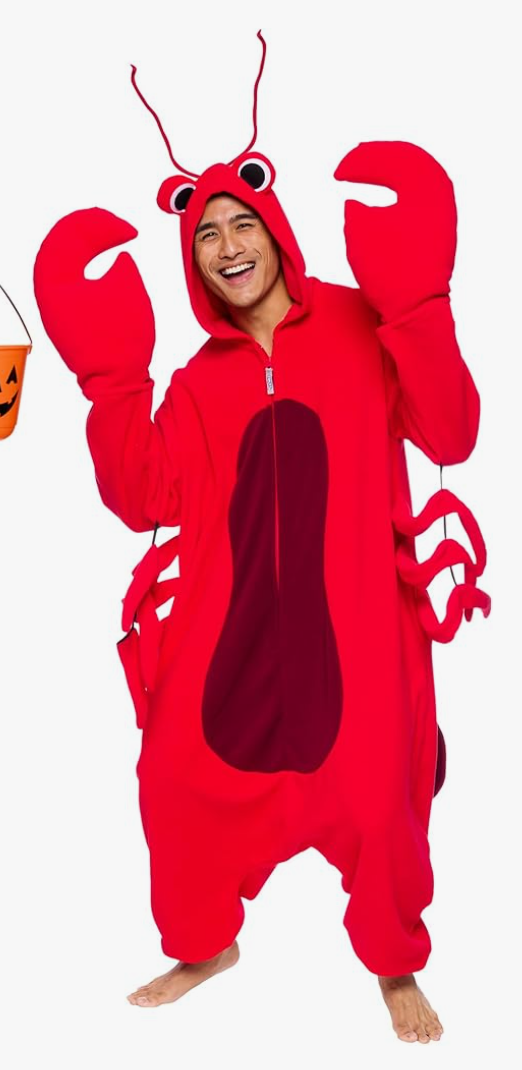 Funziez! Sea Creatures Onesie Lobster, Clown Fish, Hammerhead Shark, Octopus, Squid - Plush Adult Animal Costume Jumpsuit, Large