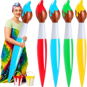 Paint Party Decorations 43.3 Inch Giant Inflatable Paint Brushes Balloons Art Painting Decor Large Blow up Paintbrushes Set for Birthday Party Favor, 4 Color