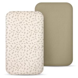 lulumoon Muslin Bassinet Sheets Baby: Cotton Bedside Sleeper Bassinet Sheets Fitted for Boys and Girls (Autumn Leaf)