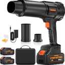 990,000 RPM Cordless Leaf Blower - 21V Electric Handheld Leaf Blower with 24.0Ah Batteries & Fast Charger - Lightweight for Patio, Lawn, Yard, Deck Cleaning - Sooty