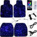 Starlight Floor Mats for Car, LED Car Mats, Starry Sky Design Luminous Carpet, Universal Fit Anti-Slip Waterproof Starlight Mats for Cars, SUVs, Trucks(USB Cable,Car Charger,DC Cable)