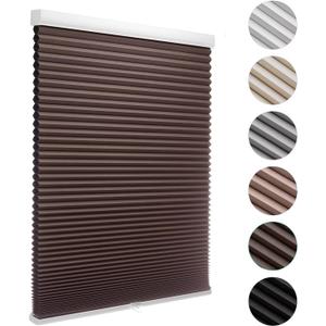 MYshade Blackout Cordless Cellular Shades Honeycomb Shade for Indoor Windows Room Darkening Blinds for Home Office Pull Down Window Shades Easy to Install 24 inch Wide, H64 Taupe Pleated Shade (24"W x 64"H, Taupe)