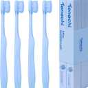 Max Extra-Soft Toothbrush for Adults Sensitive Gums  Gentle Bristles, Wide Angled Head for Back Teeth, Ergonomic Non-Slip Grip, BPA-Free Handle, Individually Wrapped, 4-Pack(Blue)