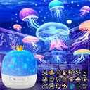 21 Sets of Films Ocean Night Light Projector, Kids Projector for BedroomStars Projector for Ceiling, 360 Degree Rotation Jellyfish Kids Night Light for Decorating Birthdays,Christmas Gifts (colorful)