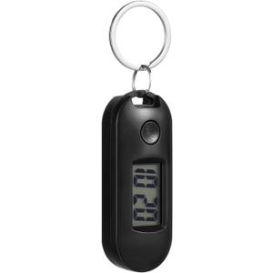 Digital Keychain Watch with Clip, Small Pocket Watch (Black)