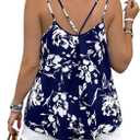 MakeMeChic Women's Plus Size Camisole Floral Print Spaghetti Strap Sleeveless Cami Top (XL)
