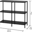 HDANI 31.5 Inch Metal Console Table with 3 Tier Strage Shelves,Narrow Entryway Table,Modern Sofa Tables for Entryway, Living Room,Bedroom,Black, 31.5×9.84×29.53in