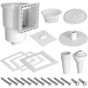 SP1091LX Universal Above Ground Pool Skimmer Kit with Accessories, Compatible with Standard 6-Inch Wall Openings, Replaces SP1090, SP1091ES, SP1095ES Hay Ward Models
