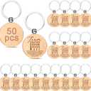 Fumete 50 Pcs Employee Appreciation Inspirational Keychain Customer Service Week 2025 Thank You Gift for Teacher Coworker (Team Style)