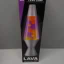 Lava Lite 21250400US2125 Lava The Original Silver Base Lamp with Yellow Wax in Purple Liquid, 14.5", Yellow/ Purple