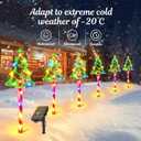 12 Pack Christmas Solar Pathway Lights Outdoor Decorations, 10 Modes Christmas Tree Candy Stake Lights with 156 Colorful LEDs, 29.5 FT Waterproof Solar Xmas Decor for Walkway Yard Lawn Porch Holiday (Multicolor)