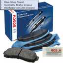 BOSCH BE1107H Blue Semi-Metallic Disc Brake Pad Set With Hardware - Compatible With Select Audi A3, TT; Volkswagen Beetle, CC, Eos, Golf, GTI, Jetta, Passat, Passat CC, Rabbit + More; FRONT